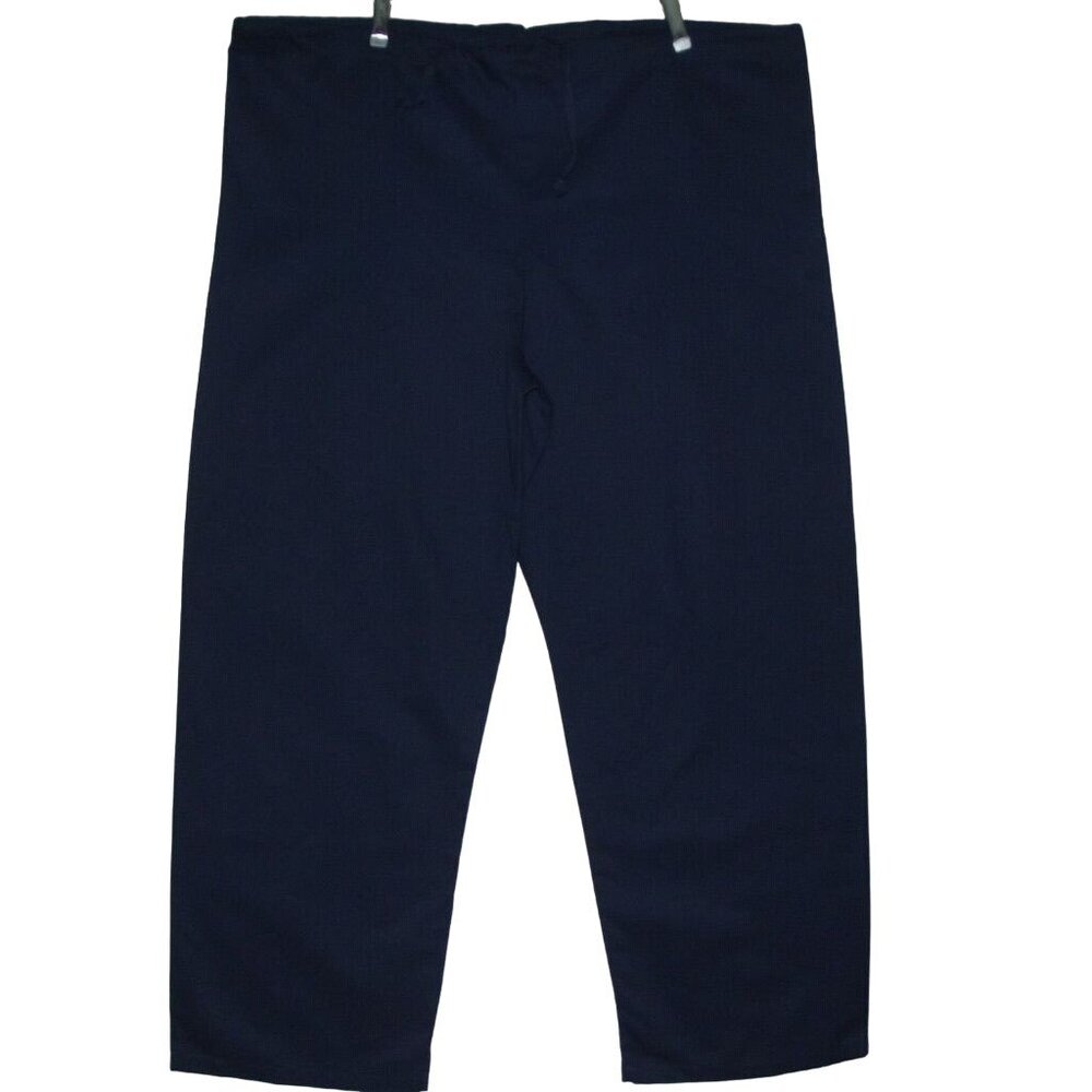 Soft Scrubs Pants Unisex 2XL x 32" Navy Blue Drawstring Cargo